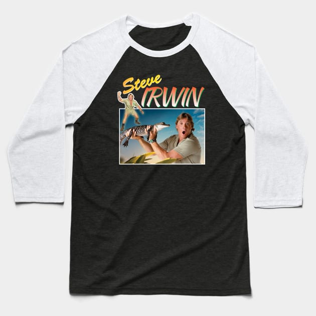 Steve Irwin Montage Baseball T-Shirt by Rebus28